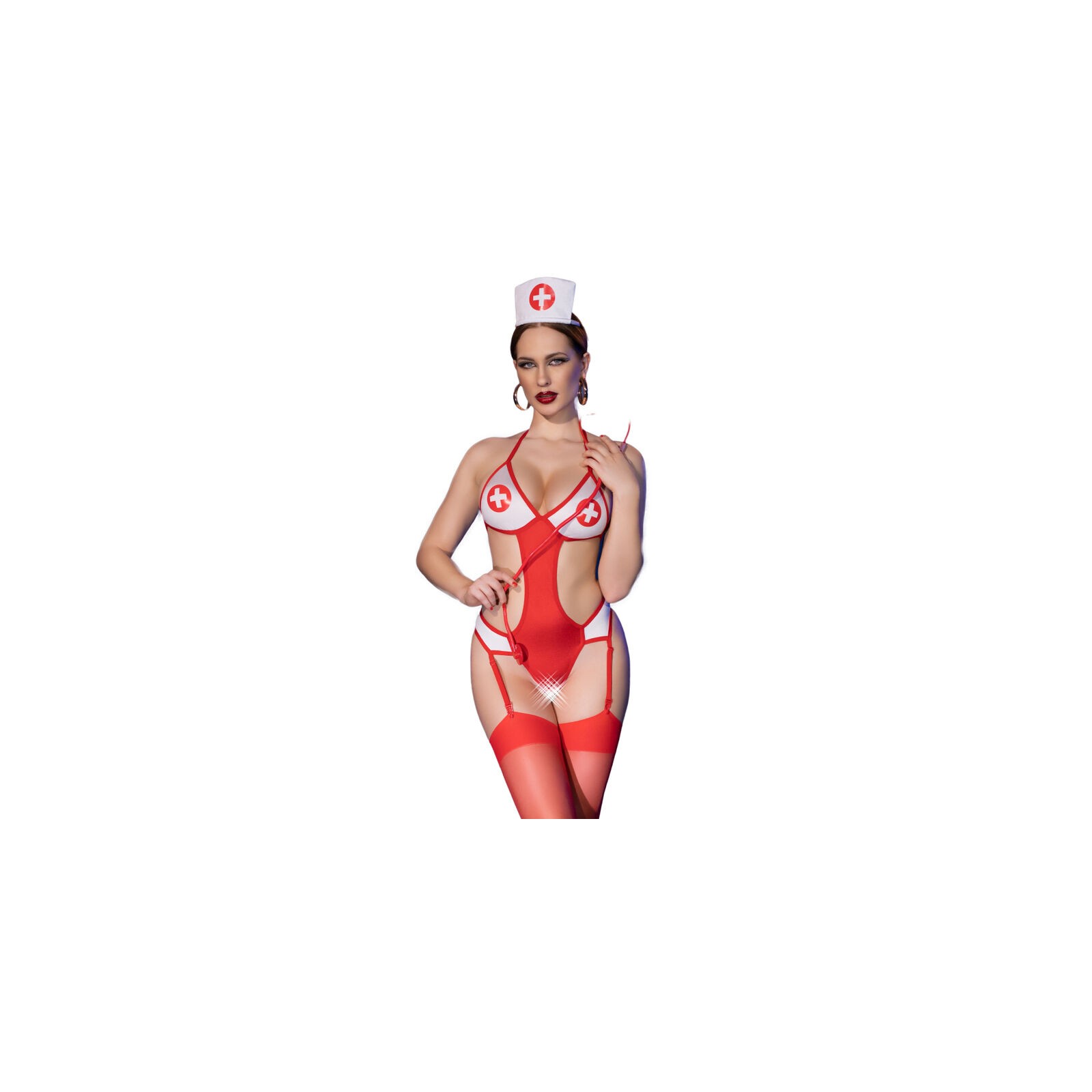 Chilirose CR 4631 Crotchless Nurse Body Red S/M