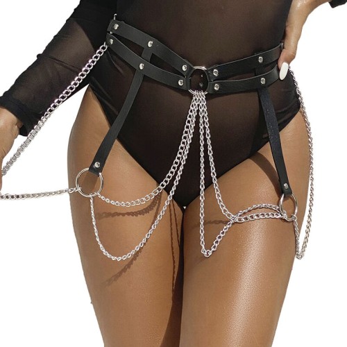 Sublime Leather Chain Belt - Elegant Seduction