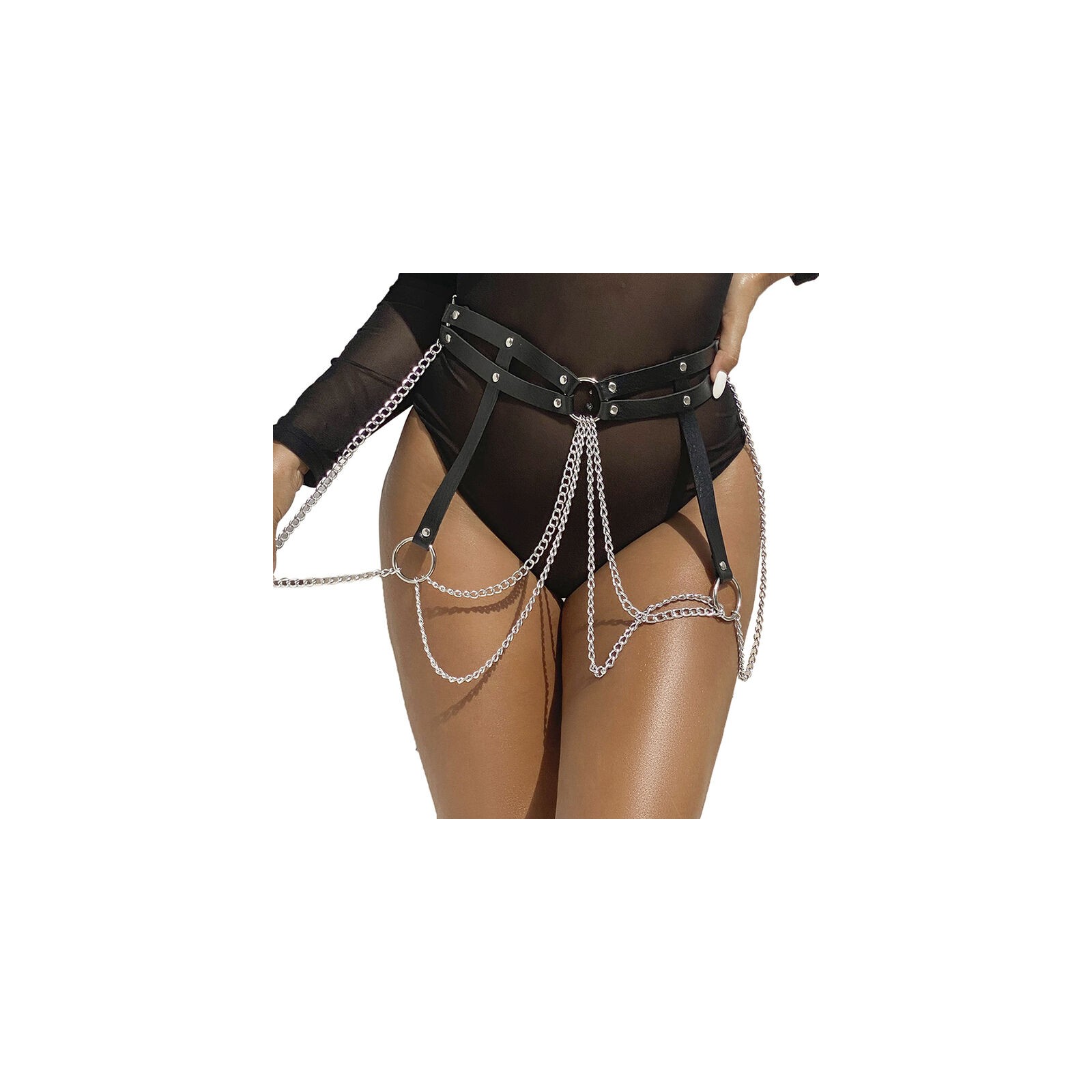 Sublime Leather Chain Belt - Elegant Seduction