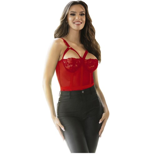 Subblime Teddy with Garter Red L/XL - Elegant and Seductive