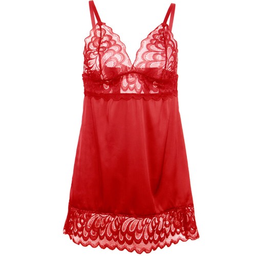 Babydoll de Encaje Rojo L/XL - Elegancia y Seducción