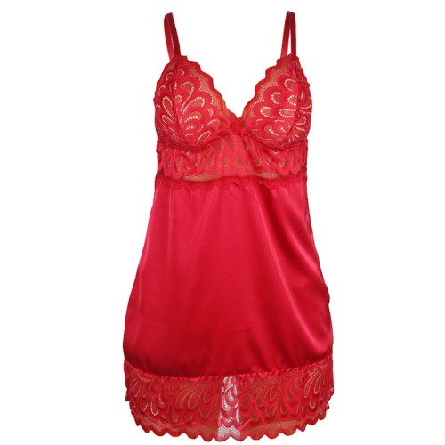 Babydoll de Encaje Rojo L/XL - Elegancia y Seducción