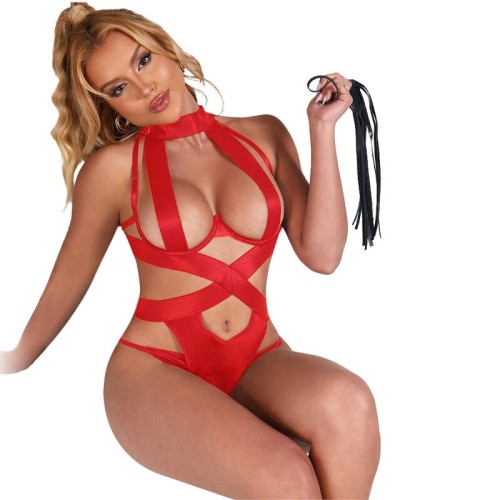 Subblime Body Halter Sexy Con Arnes Rojo L/XL - Moda Seductora