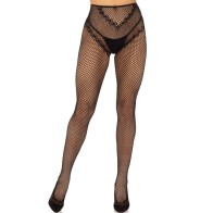 Leg Avenue Black Open-Crotch Fishnet Stockings for Seductive Style