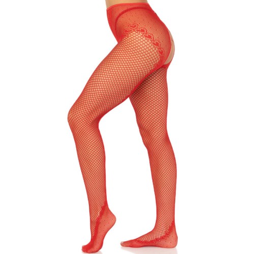 Leg Avenue Red Fishnet Stockings