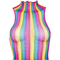 Leg Avenue Rainbow Mesh Crop Top