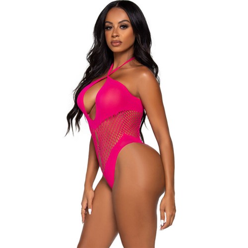 Leg Avenue Open-Crossed Neck Body Fuchsia