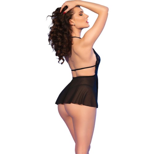 Buy Chilirose CR 4720 Babydoll & Thong Black L Online