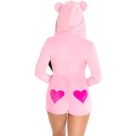 Leg Avenue - Body Osito Terciopelo Rosa S