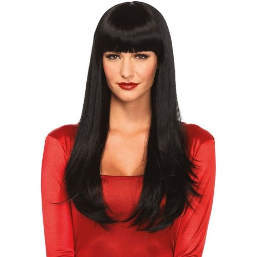 Leg Avenue Long Hair Wig with Bangs Black