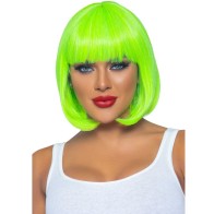 Leg Avenue - Peluca Bob Fluorescente Verde Neon - Destaca con Estilo