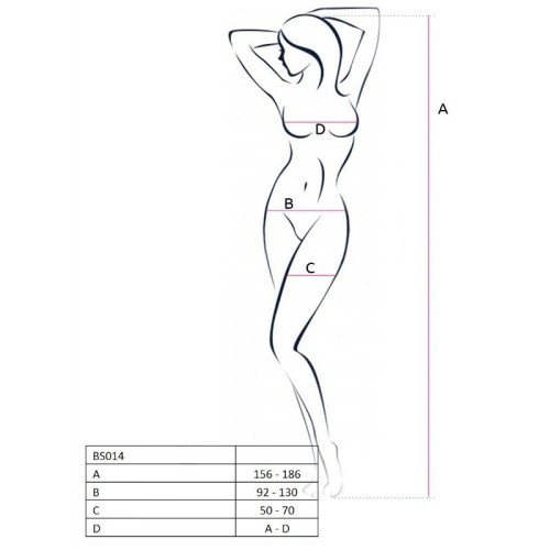 Passion - Woman Bs014 Bodystocking Blanco Talla Unica