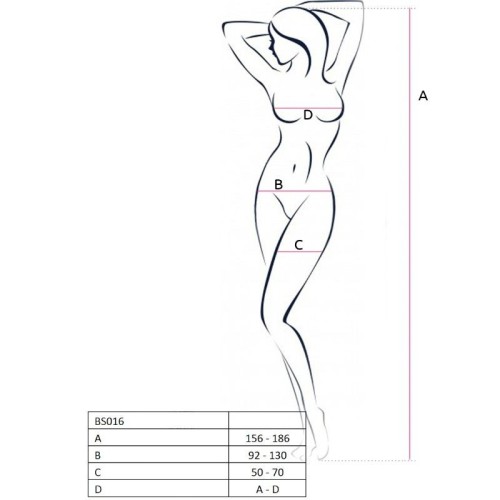 Passion Woman BS016 Bodystocking White One Size