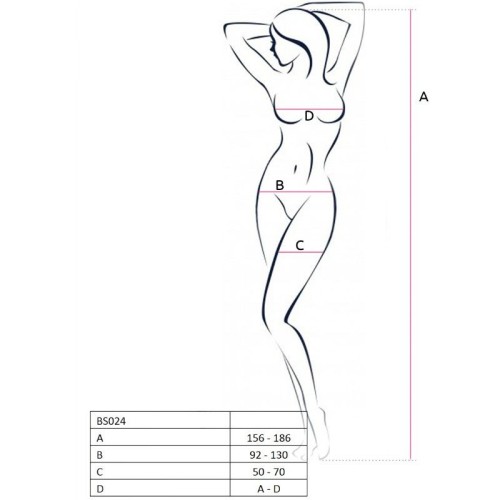 Passion - Woman Bs024 Bodystocking Negro Talla Única