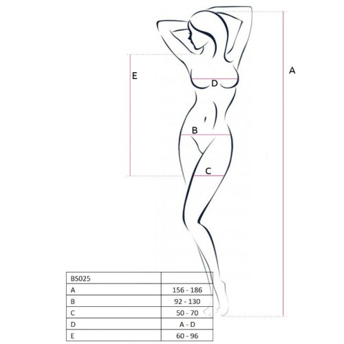 Passion - Woman Bs025 Bodystocking Estilo Vestido Blanco