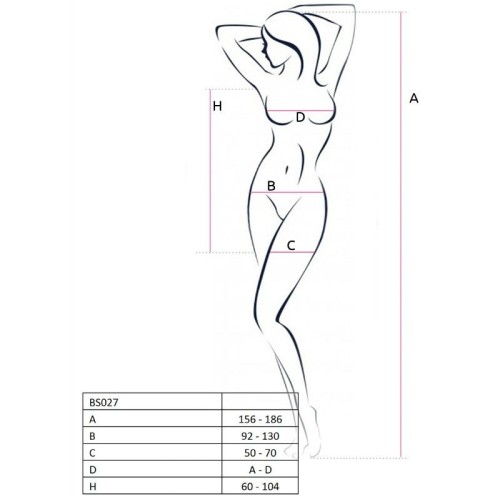 Passion Woman Bs027 Bodystocking Estilo Vestido Blanco - Lencería Seductora