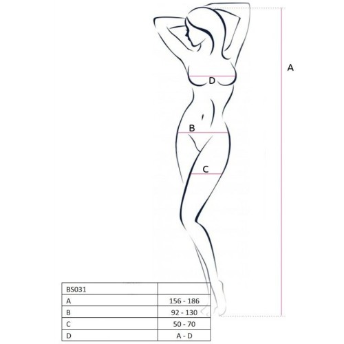 Passion Woman BS031 Crotchless Bodystocking White