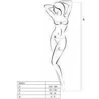 Passion - Woman BS031 Bodystocking Blanco Talla Única