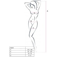 Passion Mujer BS034 Bodystocking Negro Talla Única