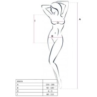 Bodystocking Passion BS035 Negro - Diseño Sexy con Abertura