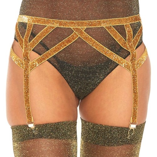 Golden Lurex Garter for Seduction