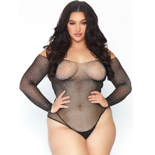 Crystalized Fishnet Bodystocking 1X-2X