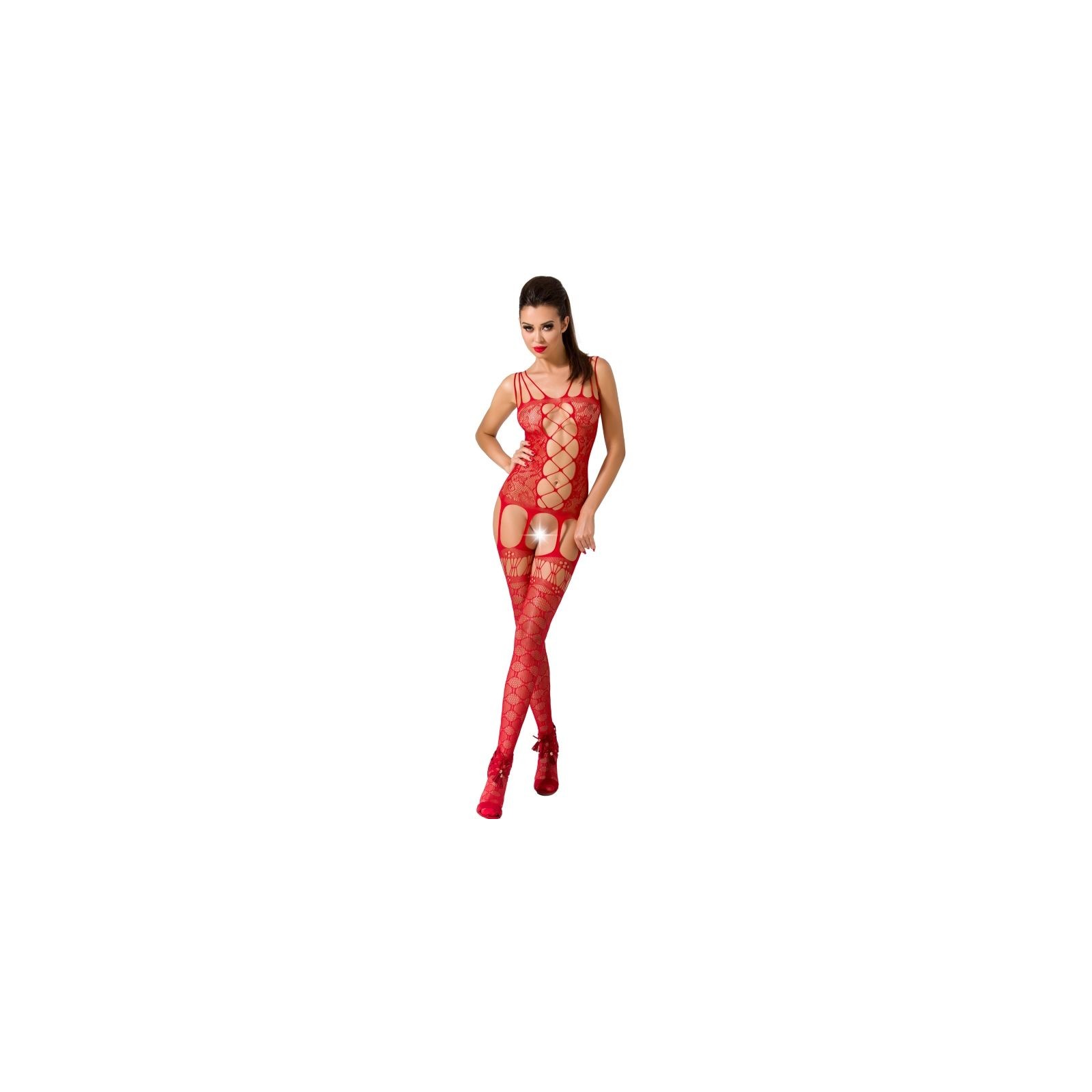 Passion Bodystocking Rojo BS054 Mujer - Lencería Elegante