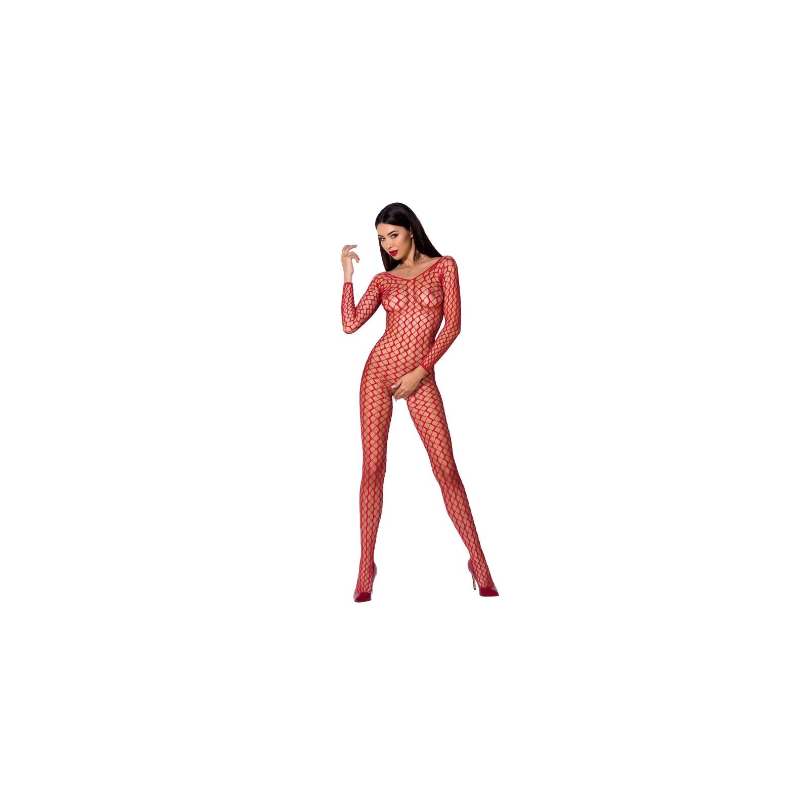 Passion Woman BS068 Bodystocking - Bold Red