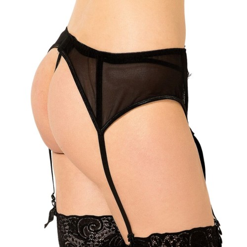 Black Lace Garter Thong - Feel like Royalty