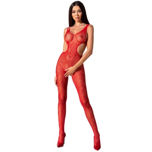 Passion - Woman Bs085 Bodystocking Rojo Talla Unica