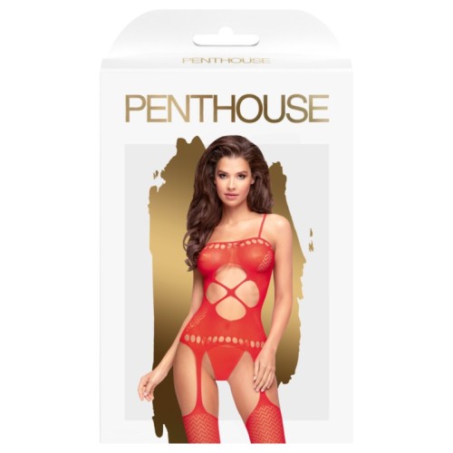 Penthouse Hot Nightfall Red Bodystocking for Ultimate Seduction