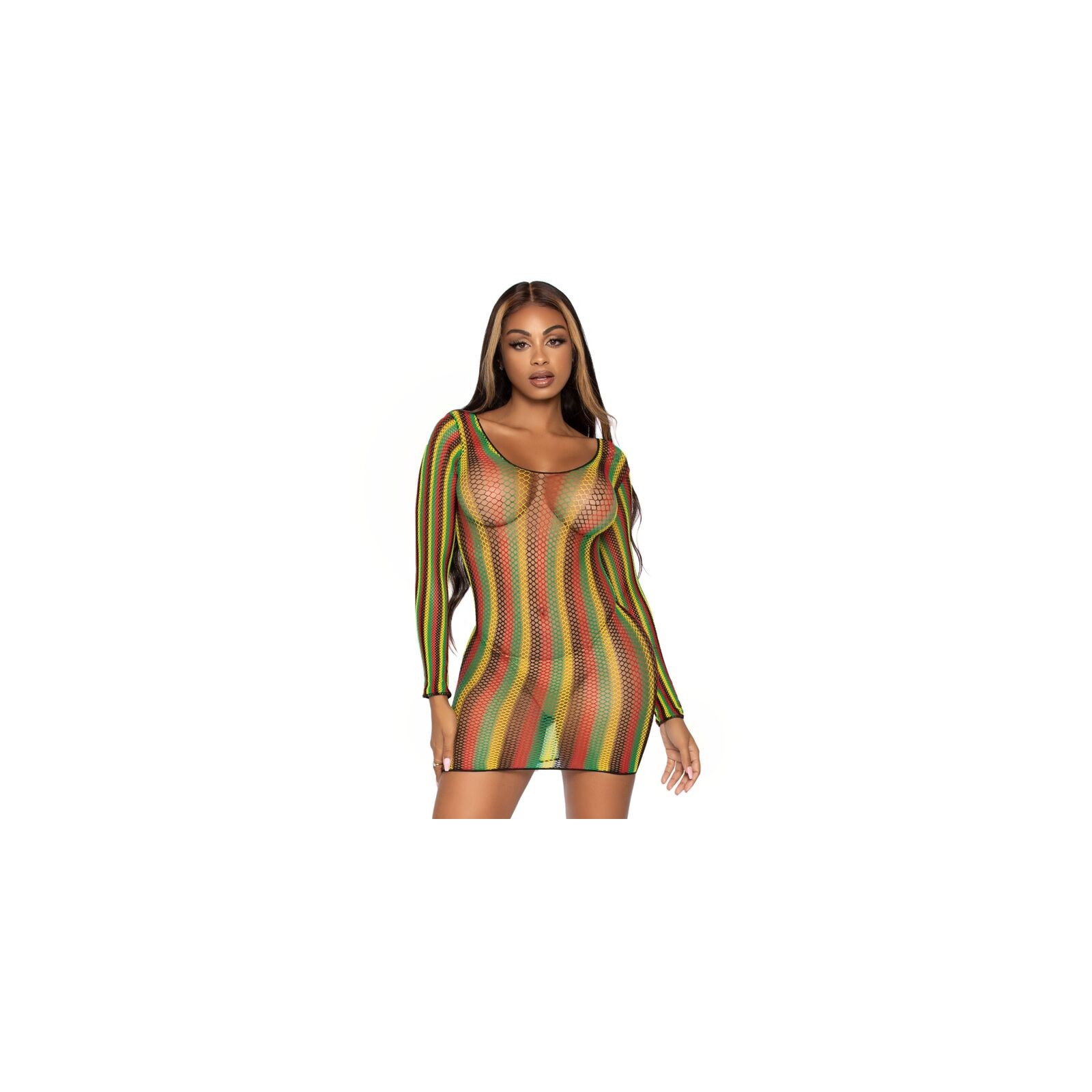 Leg Avenue Rasta Net Mini Dress - One Size