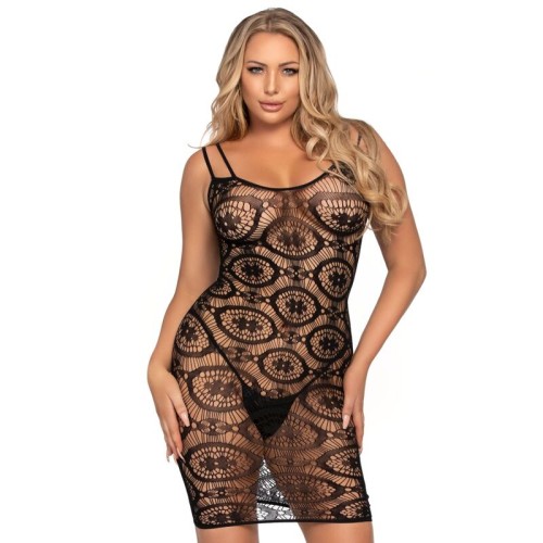 Leg Avenue Mini Vestido De Ganchillo Negro - Elegancia Femenina