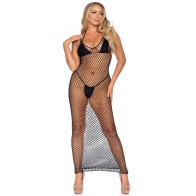 Leg Avenue Woven Mesh Maxi Dress - Elegant and Alluring