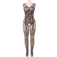 Crotchless Floral Bodystocking S/L