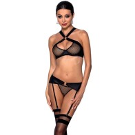 Amanda Eco-Leather Lingerie Set - S/M