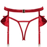 Obsessive Rubinesa Liguero Set Rojo S/M