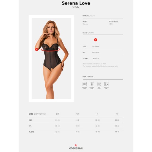 Obsessive Serena Love Crotchless Teddy - Seductive Lingerie