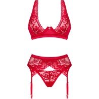 Obsessive - Lacelove Set Tres Piezas Rojo Xs/s