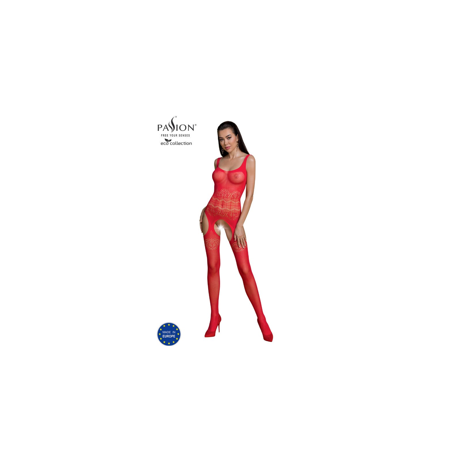 Passion Eco Collection Bodystocking Eco BS005 Red