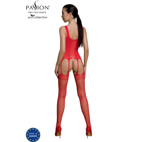 Passion - Eco Collection Bodystocking Rojo - Elegancia Ecológica