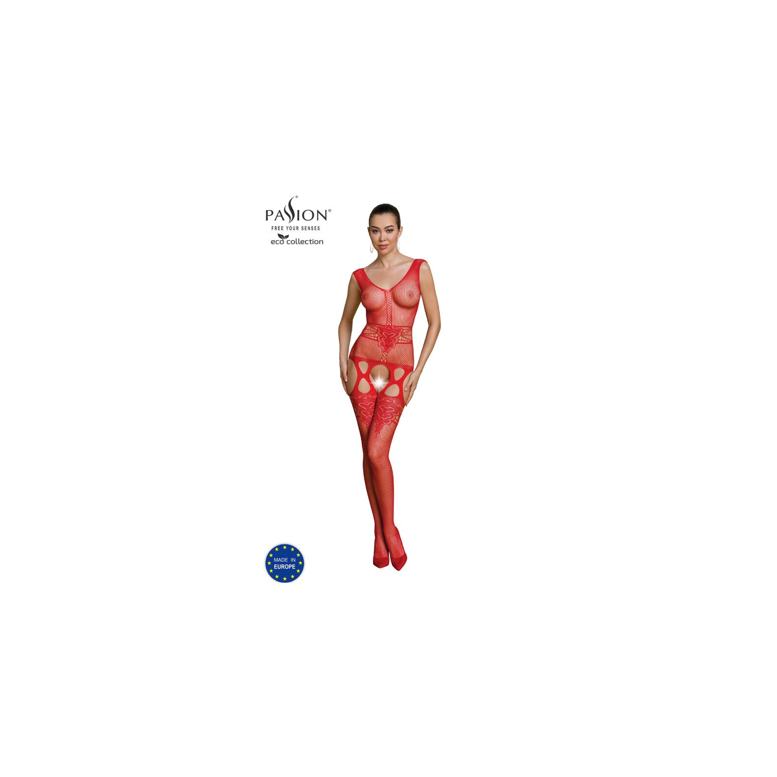 Passion Eco Collection Red Bodystocking