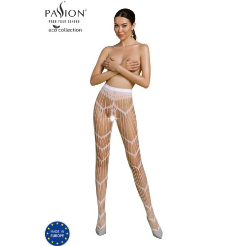 S006 White Eco Bodystocking - Passion Collection