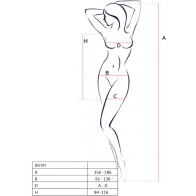 Passion - BS101 Bodystocking Blanco Talla Única - Elegancia Sensual