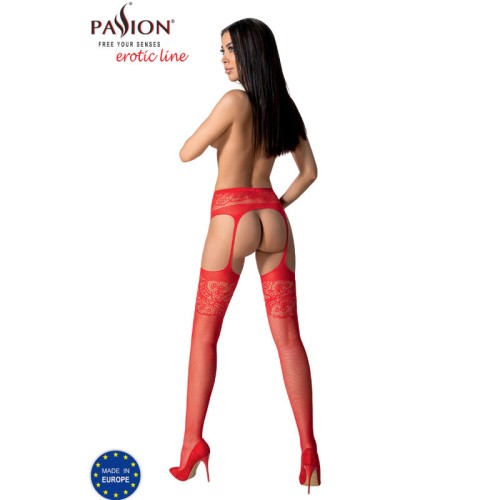 Passion - S029 Red Stockings with Garter - Elegant Sensuality