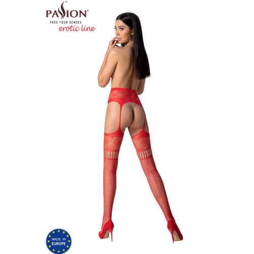 Passion Open-Crotch Stockings Red One Size