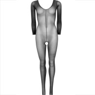 Leg Avenue Black Long Sleeve Bodystocking - Ultimate Elegance