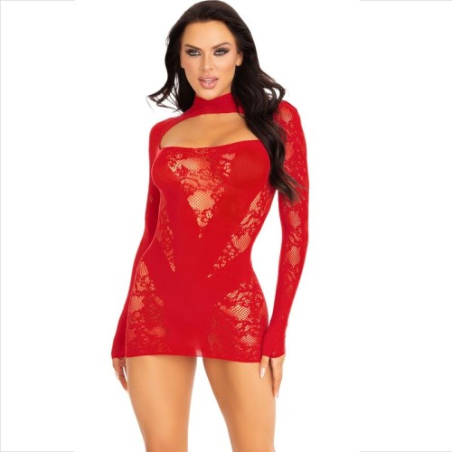 Leg Avenue Mini Lace Dress Red