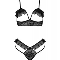 Passion Dolly Two Piece Set in Black for Seductive Elegance