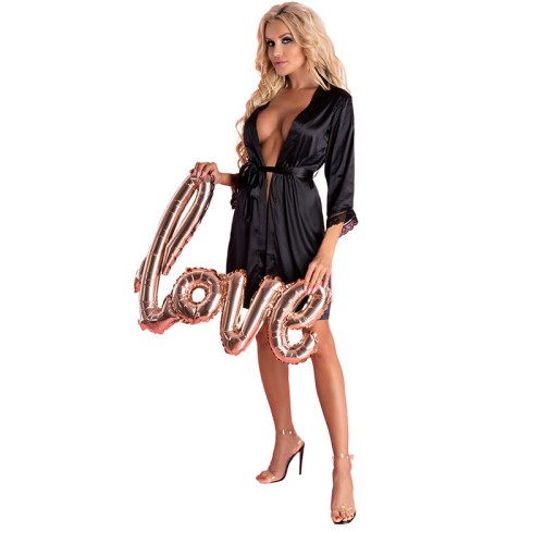 Livco Corsetti Ariladyen Black Bathrobe + Panty - Elegant Lingerie